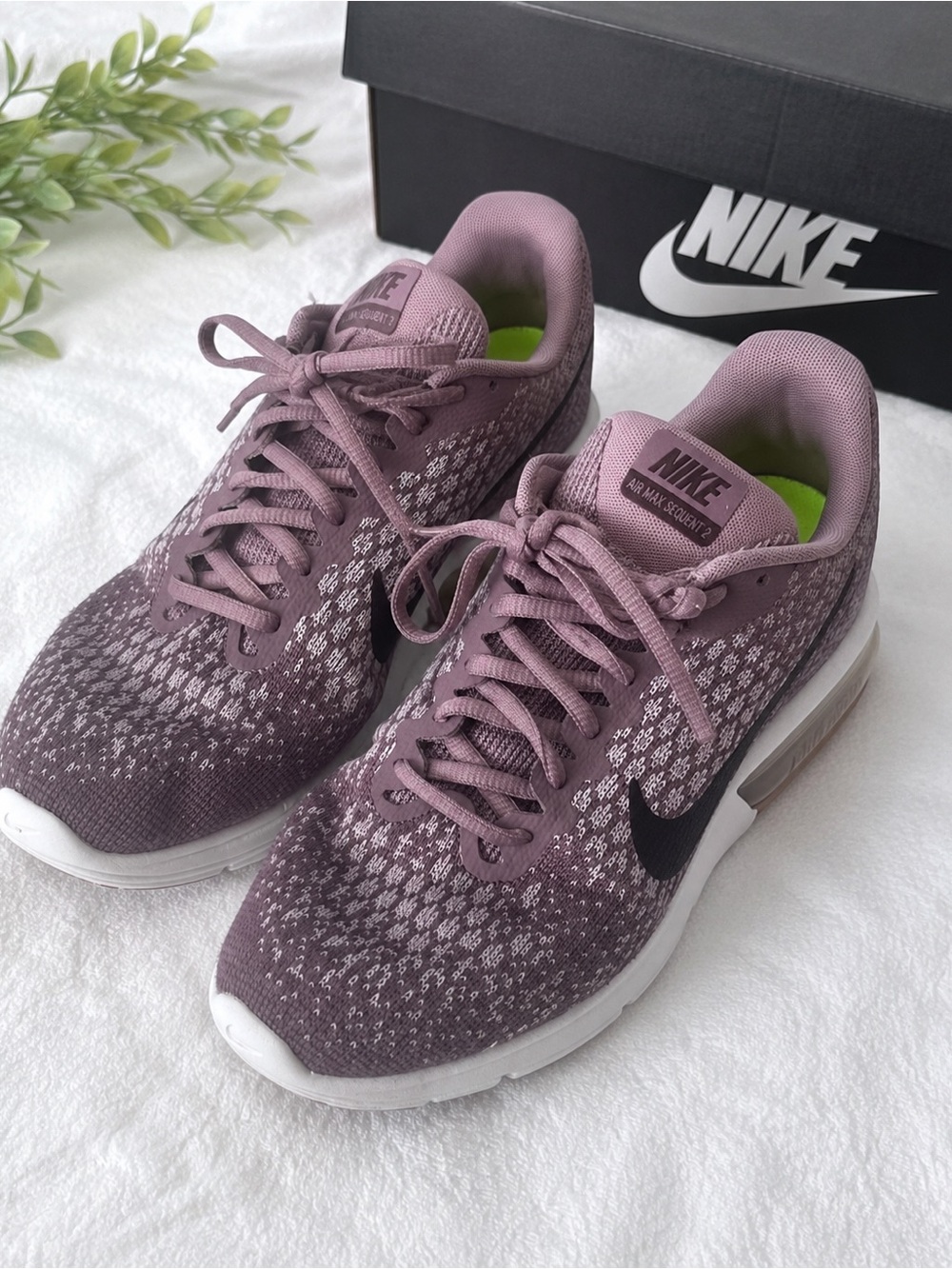 Nike Women’s Plum Knit Athletic Sneakers with Black Swoosh